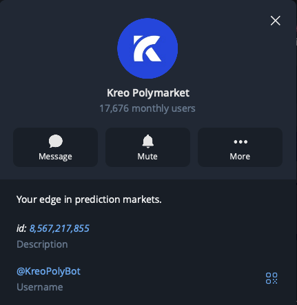 KreoPoly Telegram Bot for Polymarket